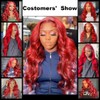 Red Body Wave Bundles Burgundy Human Hair Bundles Mixed Length