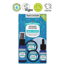 Beauty Kitchen - Seahorse Plankton + Discovery Collection - Hydrating Moisturiser, Cleanser, Mask, Oil & Sponge - For Fine Lines, Wrinkes & Uneven Skin Tone - Vegan/Cruelty Free
