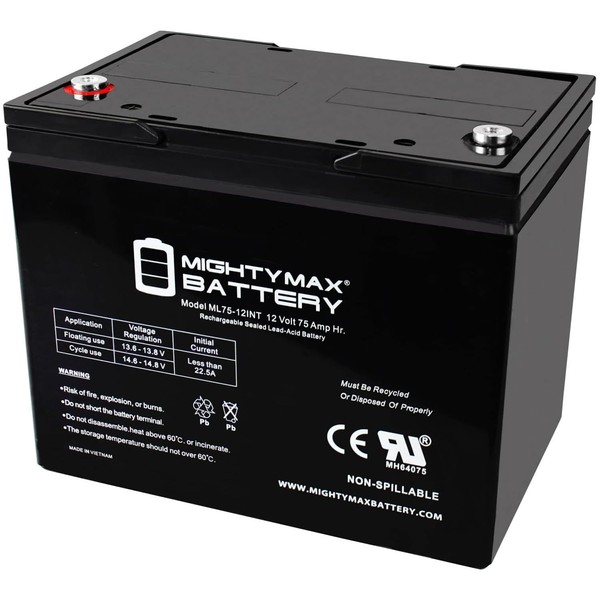 Mighty Max Battery 12V 75Ah Internal Thread Battery for Power