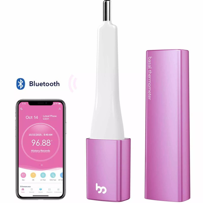 BONGMI Basal Thermometer for Ovulation, Intelligent Quiet Bluetooth Thermometer Purple