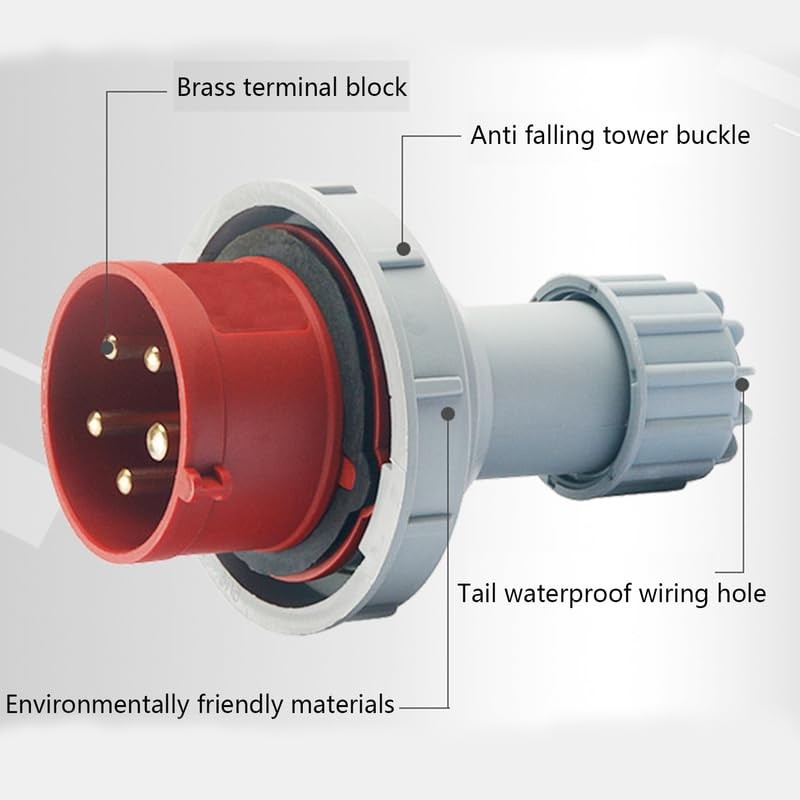 IEC60309 Industrial Connector Plug, 5Pin 16A 380V-415V 3P+E+N 6H IP67