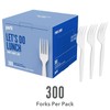 Perk Polystyrene Fork, Medium-Weight, White, 300/Pack (PK56401)