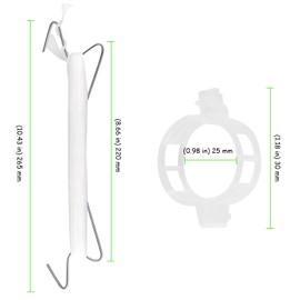 TAICHEUT 260 PCS Tomato Hooks with String, Tomato Support Hook & Plant Support Clips and 32.8 Ft Twine, Climbing Plants Hooks for Vegetable Plant Fruit Flower, White