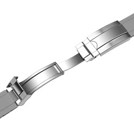 Kai Tian 22mm Grey Silicone Watch Band, Curved Ends Rubber Watch Straps with Classic Diving Buckle for men women