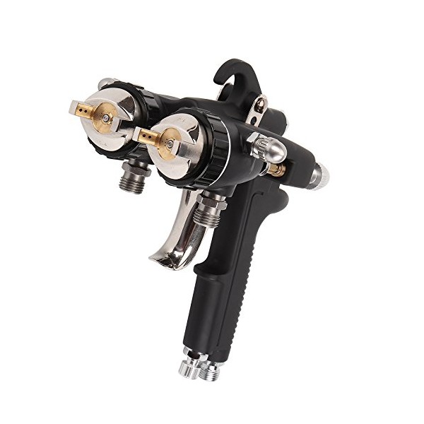 Double Nozzle,Dual Heads,Two Component,Mirror Effect,Silver,Chrome,Air Powered Spray Gun (2.2)
