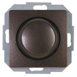 Kopp Rocker Switch Dimmer Continuously Adjustable for Incandescent Bulbs and Halogen Bulbs, 40-400 W/VA, Flush-Mounted Dimmer Switch with Phase Control, Quiet, Conventional Transformers, Rosewood Brown, 803426085