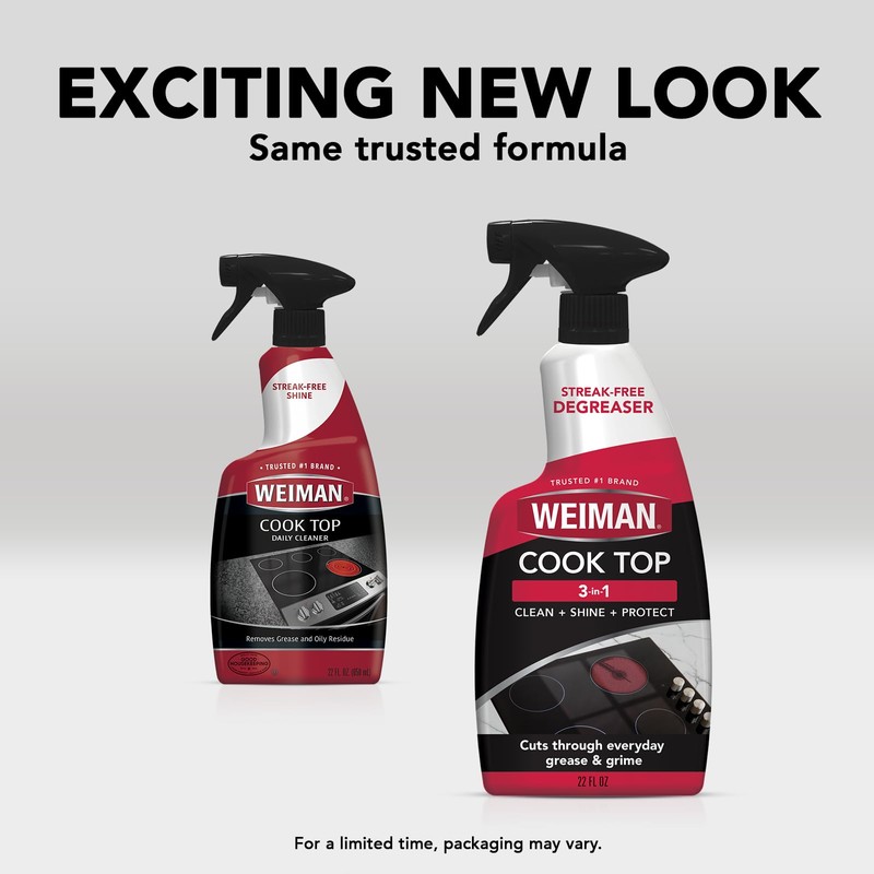 Weiman Daily Cooktop Cleaner with Microfiber Cloth Included for Glass