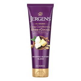 Jergens, Shea and Cocoa Humectante Manteca Corporal; Crema Corporal y de Manos piel seca; para un Tono más Uniforme; con vitaminas B3 y E, 8.5 oz