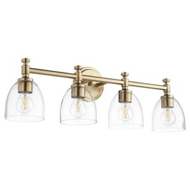 Quorum 5122-4-280 Transitional Four Light Vanity from Rossington collection in Brass - Antique finish,