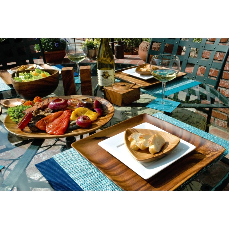 Pacific Merchants Trading Acaciaware 10-by 6-by 2-Inch Acacia Rectangle Serving/Salad