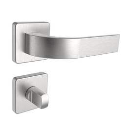 FELGNER Fondi Door Fitting for Bathroom and Toilet | High-Quality Handle Set with Rosettes Door Handle Set Door Handle for Interior Doors Room Doors Made of Stainless Steel with Steel Core