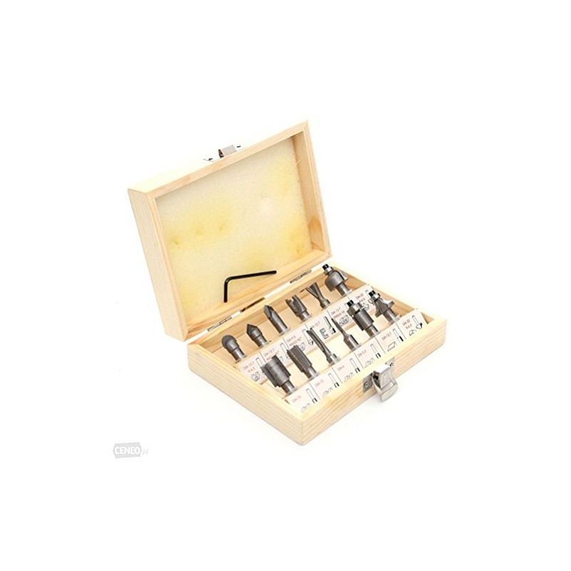 Falon Tech FT1212 Router Milling Set 12 Pieces in Wooden