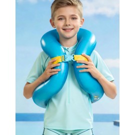 Children's Float, Life Jacket, Swimming Vest, Jacket-Type Float, 33.1 - 77.5 lbs (15 - 35 kg), Fixed Type, Hands Free, Buckle Fixed, Double Air Bladder, Thick, Durable, Safe, Swimming Practice, Float