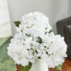 Vicrol 24" White Full Faux Hydrangea Flowers, Real Touch Hydrangeas