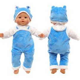 Miunana Sweet Doll Clothes Hats Accessories for 14-17 Inch 35-43 cm Baby Doll, Doll Clothes Outfits (Dark Blue)