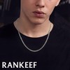 RANKEEF Mens Silver Chain 3mm Cuban Link Chain for Men