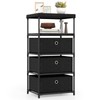 Giantex Dresser with 3 Drawers, Fabric Storage Tower with Wood