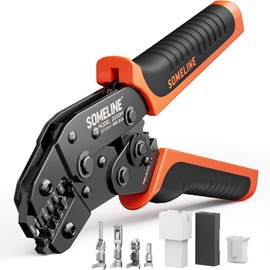 SOMELINE Micro Connector Crimping Tool 32-20 AWG (0.03-0.5mm²), Ratcheting Crimper for JST PH/XH, Molex, TE, 2.0mm / 2.5mm / 2.54mm / 3.0mm Pitch Connectors