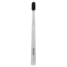Boka Classic Manual Toothbrush with Extra Soft Activated-Charcoal, Tapered Bristles, Bioplastic Handle That Includes Travel Cap, Dentist-Approved, Great for Adults and Kids, White (Pack of 1)