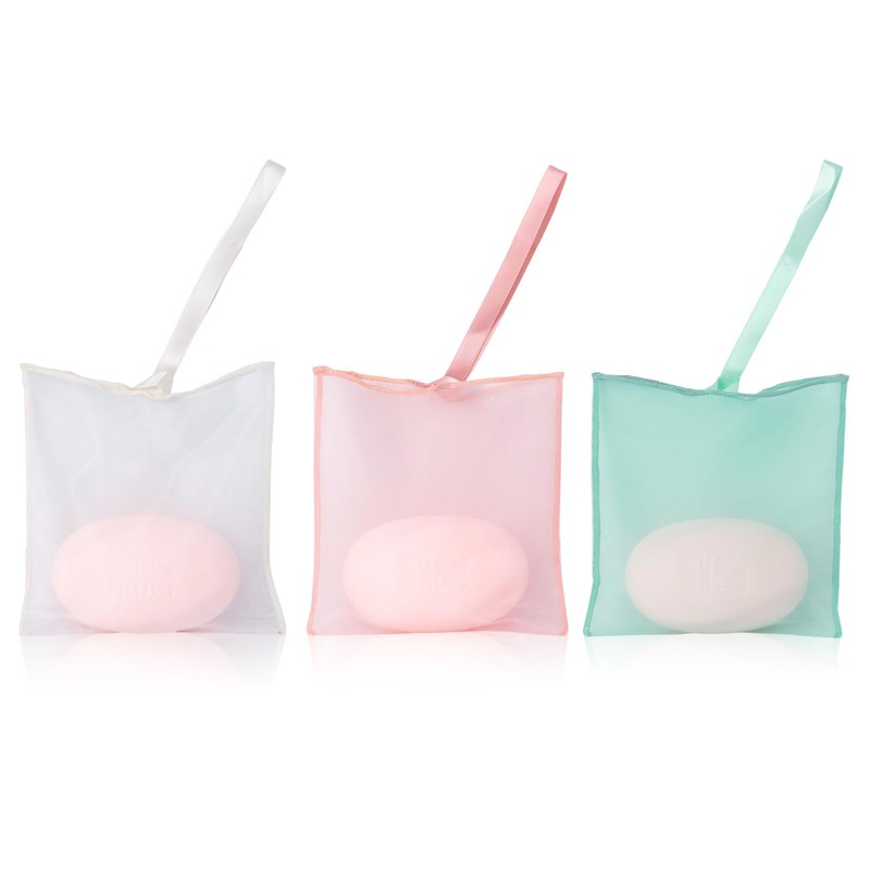 3 bolsas protectoras de jabón de barra, bolsa de jabón