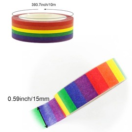 YINSHIU 2 Volumes 10 Meters Colorful Rainbow Tape, Transparent Tape Colored Tape, Painting Tape, Artist Tape