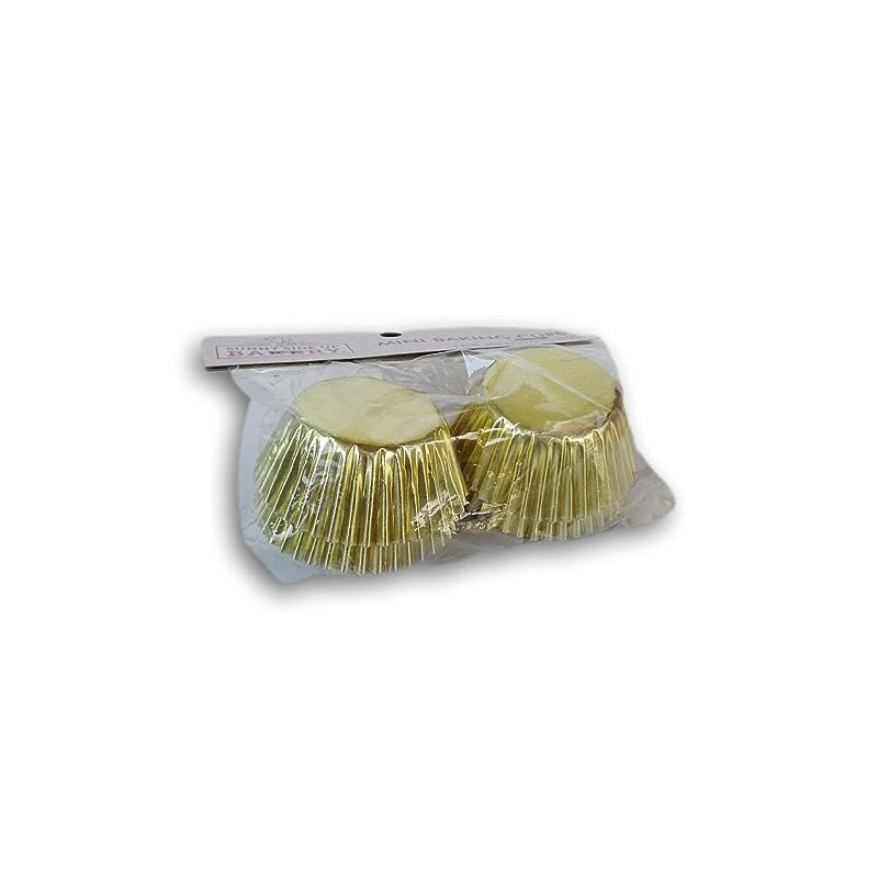 Tiny Gold Candy Baking Cups - Foil Mini Size -