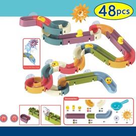 Baby Bath Toys, wall rail assembly set, bathtub toy, suitable for Children aged 4-8, fun DIY set birthday gift, suitable for young boys and girls (48 PCS) (bath toys)