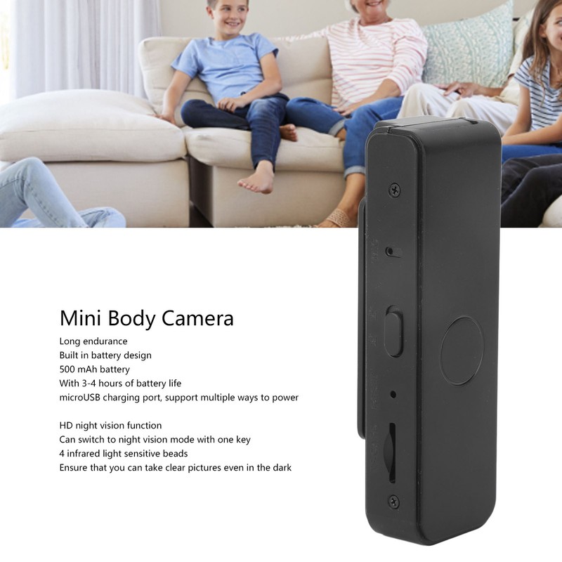 Mini Body Camera Multifunction 1080P HD Infrared Night Vision Back