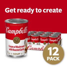 Campbell's Condensed Cream of Mushroom Soup with Roasted Garlic 10.5 oz Pack ...
