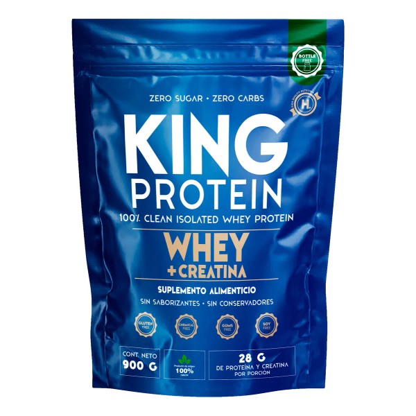 King Protein Whey + Creatina 900g - Polvo Nutricional Sabor
