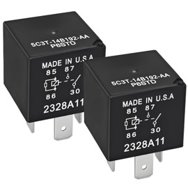5C3T-14B192-AA P6STD Automotive Power Relay (Pack of 2) – 12V 40A 4-Pin SPNO Plug-in Design Relay for Ford Headlights, Horns, Wipers
