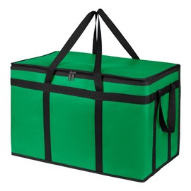 Bodaon Insulated Food Delivery Bag, XXXL Pizza Delivery Bags for Hot/Cold Food, Commercial, Large Capacity Reusable Warming Bag, Catering Cooler Bag for Delivery, Warmers for Parties (Green, 1Pk)