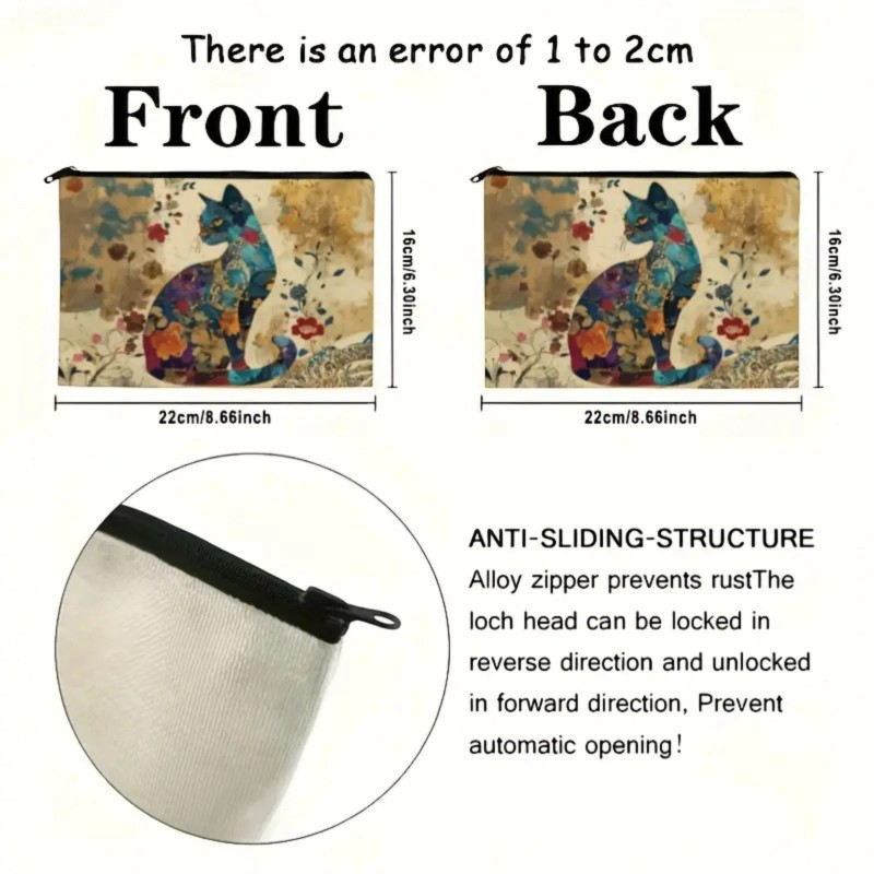 Unbranded Japanese Cat Cosmetic Bag - Travel Makeup Organizer Pouch