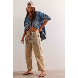 Free People We The Free Moxie Pull-On Barrel Jeans Size 28