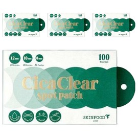 Skinfood Cica Clear Spot Patch, 100-pack, 4 packs / 스킨푸드 시카클리어 스팟패치, 100개입, 4개