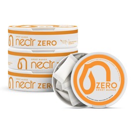 Nectr Energy Zero Pouches - No Caffeine, No Sugar, Zero Calories Mini Pouches for Oral Fixation and Stress Relief - 4 Pucks of 20 - Sweet Mango Flavor