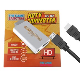 The Game Sanctum Wii to HDMI Adapter with 1.5m HDMI Cable – 1080p/720p Video Converter with 3.5mm Audio Output – Plug & Play Wii HDMI Converter for HDTV Monitors