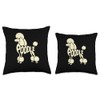 Typography Art Poodle Poodles Throw Pillow