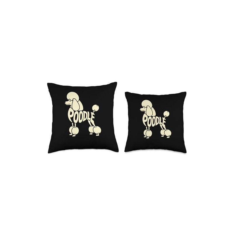 Typography Art Poodle Poodles Throw Pillow