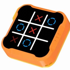 Portable Electronic Tic Tac Toe Game Console, Battery Powered Handheld Game Console, Educational Toy for Home Entertainment & Party - Color: orange