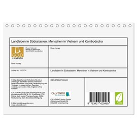 Country Life in Southeast Asia. People in Vietnam and Cambodia (Desk Calendar 2026 DIN A5 Landscape), CALVENDO Monthly Calendar