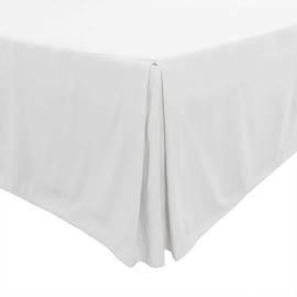 Bed Skirt Queen Bed Skirt 24 Inch Drop, Tailored/Pleated Bedskirt, Dust Ruffle with Split Corners and Platform, Solid Wrinkle and Fade Resistant bedskirt (Queen Size, White)