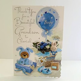 Jonny Javelin Thank You for A Beautiful Grandson to Cherish New Baby Card