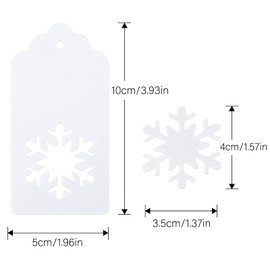 jijAcraft Christmas Gift Tags - 100Pcs Christmas Tags with String, Blank Xmas Name Labels, White Paper Hollow Trees, Rudolph, Snowflake Shapes Holiday Labels for Xmas Party Favors, DIY Crafts, Jar