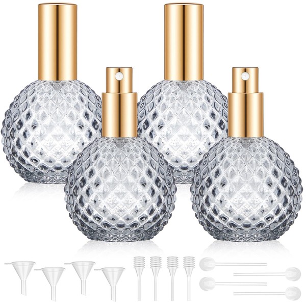 Teenyyou 4 Pack Retro Perfume Bottles 100ml Empty Perfume Glass