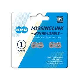 KMC Unisex's 7/8 Speed MissingLink Joining Link, Dark Silver, 7.3mm (2 Pairs)
