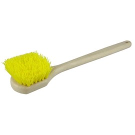 Weiler 79109 20" Utility Scrub Brush, Yellow Polypropylene Fill, Long Handle, Foam Block (Pack of 12)