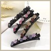 Sparkling Crystal Stone Braided Hair Clips,Double Braided Bangs Hairpins,Rhinestone Hair