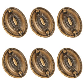 DELORIGIN 6pcs Furniture Dresser Pull Brass Drop Swing Handles Hardware Vintage Drawer Pull Ring Decorative Hardware Knobs with Screws for Swing Handles Closet Cabinet Nightstand Cupboard Knob