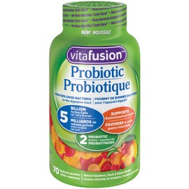Vitafusion store Vitafusion Probiotic Adult Gummies, 2 Probiotic Strains, 5 Billion Active Cells Per Dosage, Supports Gastrointestinal Health, 70 Count, 1 Month Supply, Vegetarian Gummies